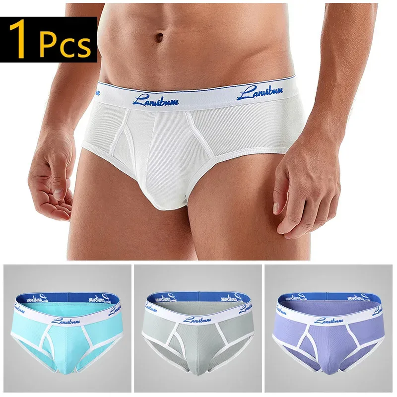 1PCS New Men's Underwear Mid Waist Thread Cotton Comfortable Breathable Solid Color Youth Underwear Men's Triangle Pants LA674 — image 8