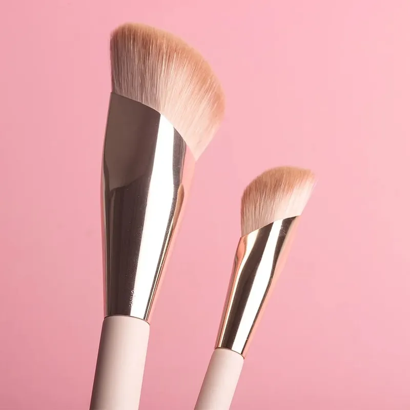 OVW Makeup Brushes Liquid Foundation Concealer Blending Blush Brush 2PCS Oblique Head Face Contour Professional Makeup Tool — image 2
