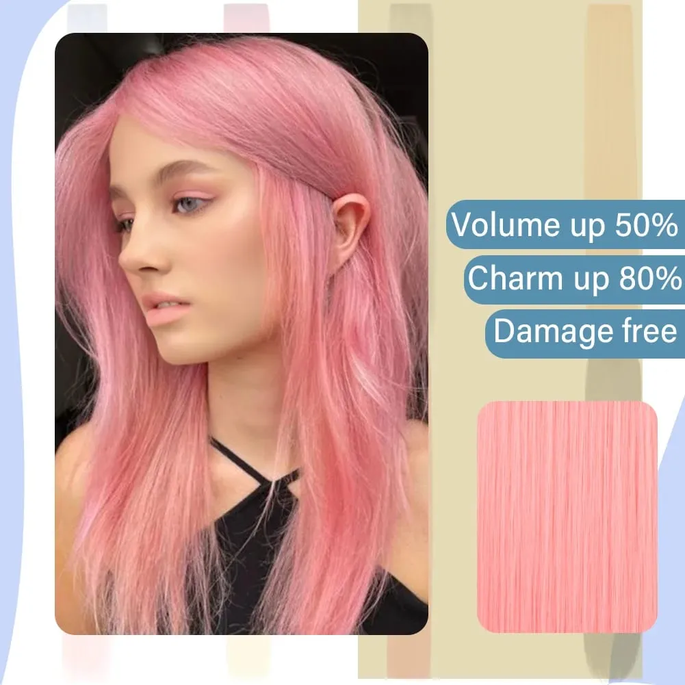 Clip in Hair Extensions Colored Party Highlights 30 inches Multi-colors Straight Hair Synthetic Hairpieces — image 5