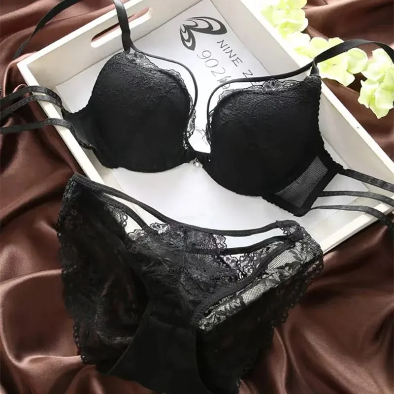 Sexy Lace Lingerie Women's Backless Thickened Bra Small Breasts Gathering Upper Support Push Up Bra