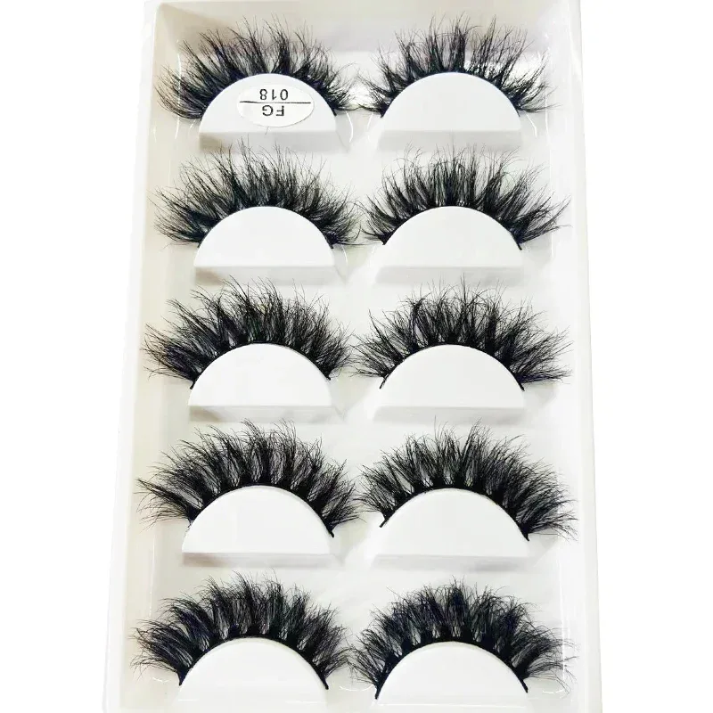 5Pairs Handmade Mink Lashes Short False Eyelashes Dense Natural Long Messy Eye Lashes Reusable Stage Makeup Eyelashes — image 26