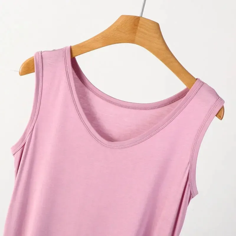 Summer Modal Sleeveless Dress Solid color Tank dress Large size 8XL Mid-Length Bottoming Cami dresses All match — image 5