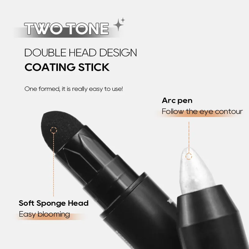 Pearlescent Eyeshadow Pencil Stick Highlight Stick Black & Grey Shimmer Eye Shadow Pen with Eyeliner 1pc — image 6