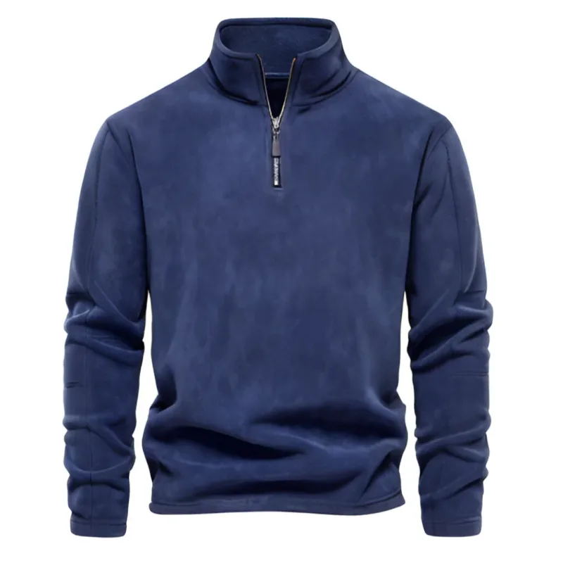 Brand Quality Thicken Warm Fleece Jacket for Men Zipper Neck Pullover Men's Sweatshirt Soft Shell Mens Jacket — image 9