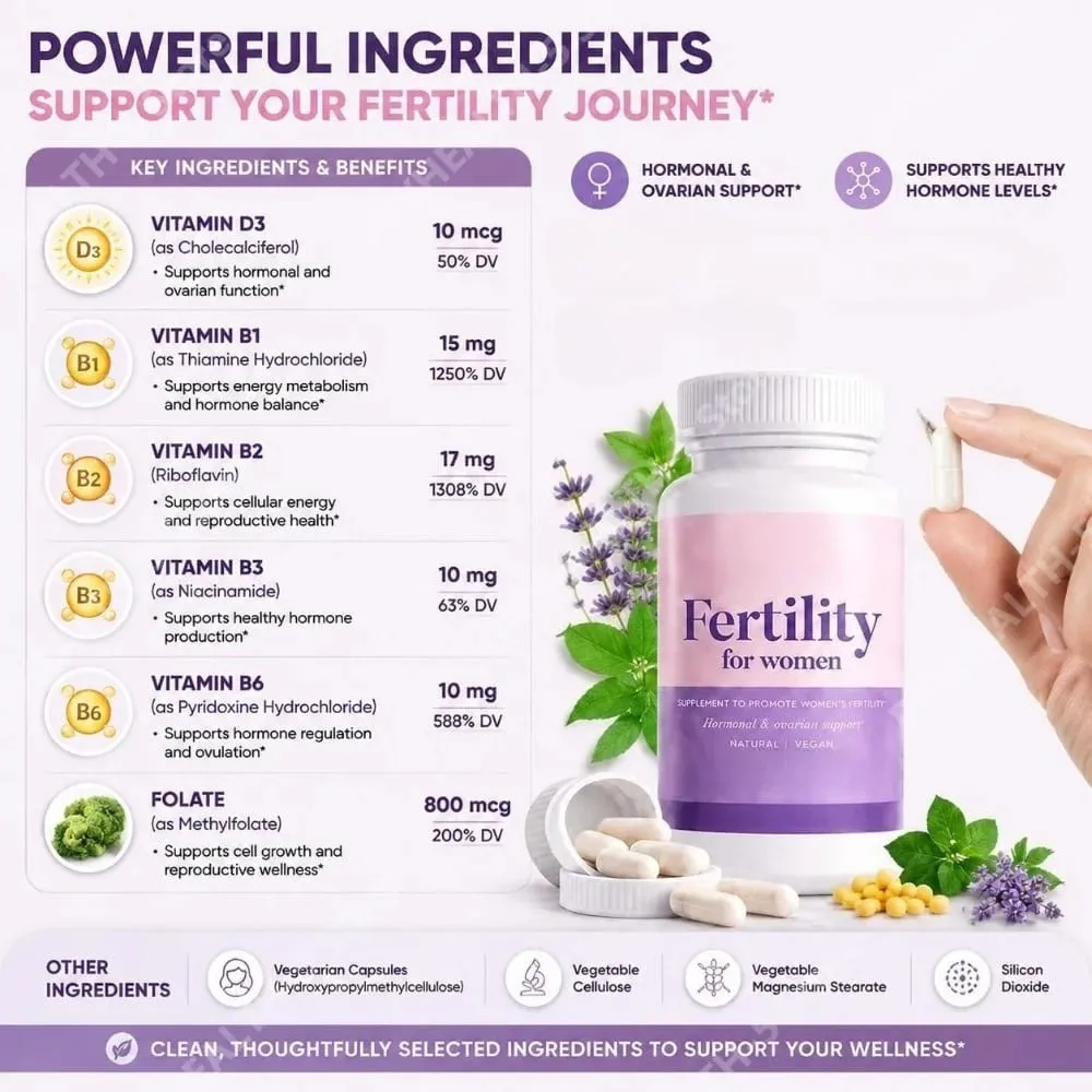 Fertilitetskapsler til kvinder Myo Inositol med methylfolat og multivitaminer Hormonel og ovariestøtte Sund ægløsning 60 Cts