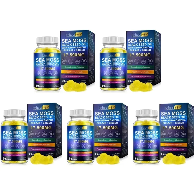 HalmanLabs Sea Moss Black Seed Oil Gummies with Vitamin C and Vitamin D for Immune Health and Vital Mineral Support 60 Gummies — image 11