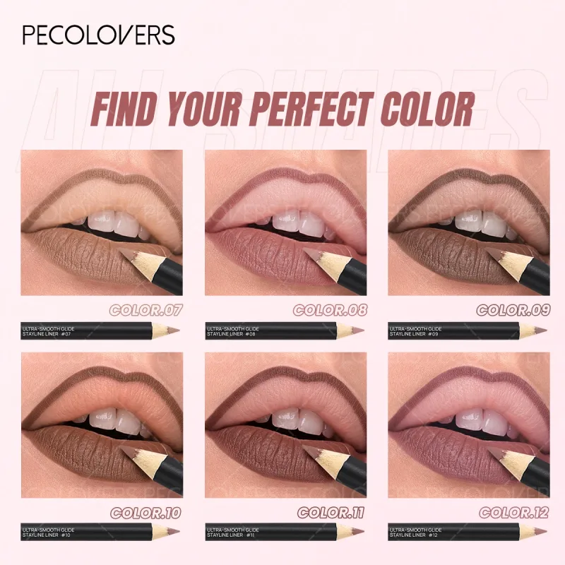 1PC Lipliner Lipstick Plump and Charming Lips Not Dry Nude Brown Multi-color Choice with A Variety of Makeup Lip Cosmetics