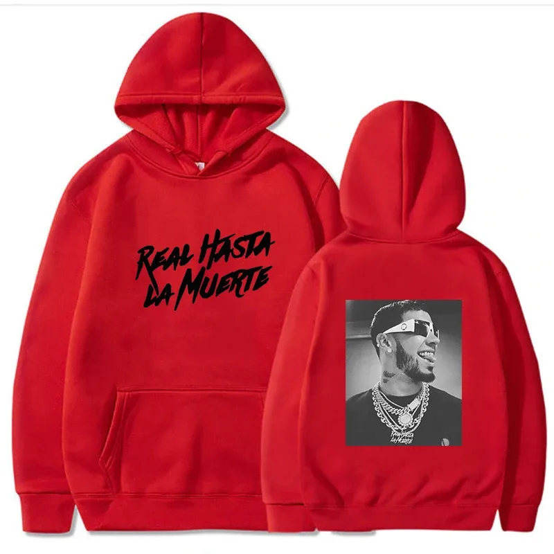 Anuel AA Gedrukt Hoodies Sweatshirt Jas Echte Hasta La Muerte casual Trainingspak Kostuum Mannen Vrouwen Kleding Anime Trui Hoodie — image 4
