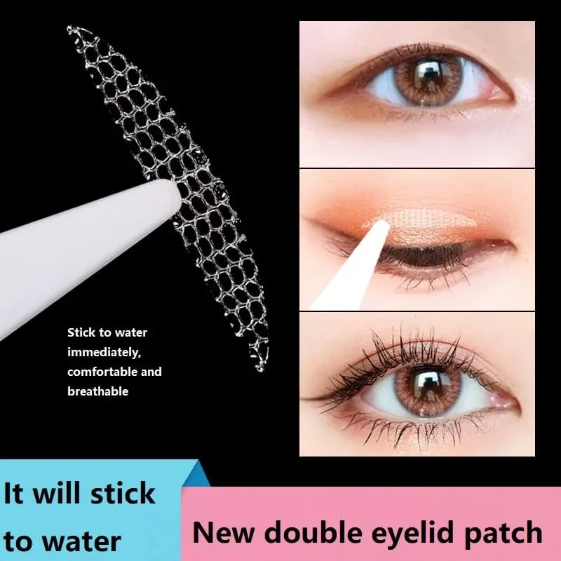 240PCS Eyelid Tape Double Glue Sticker Invisible Double Fold Eyelid Lace Paste Clear Beige Stripe Self-adhesive Eye Makeup Tool — image 1