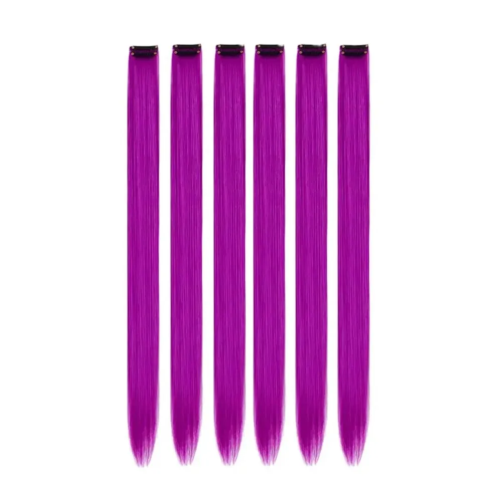 22Inches 6Pce/Set Y2K Style Multicolor Synthetic Straight Hair Gorgeous Pink Highlights Clip In Extensions For Party Cosplay — image 18