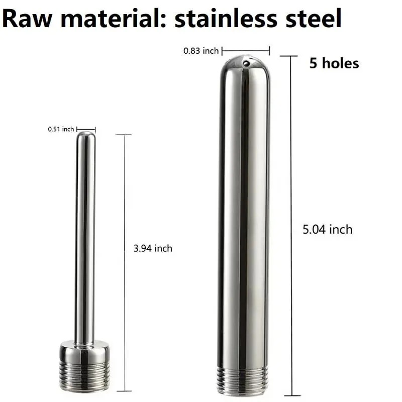 Stainless Steel Douche Enema Syringe Anal Plug Shower Cleaning Set Metal Enema Anal Butt Plug Nozzle Tip Attachment Gay Man — image 5