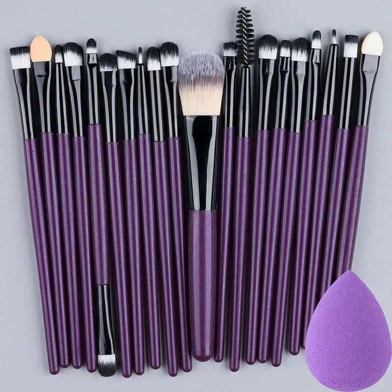 20PCS Makeup Brushes Set for Cosmetics Foundation Blush Powder Eyeshadow Kabuki Blending Brush With Powder Puff Beauty Tools — image 8