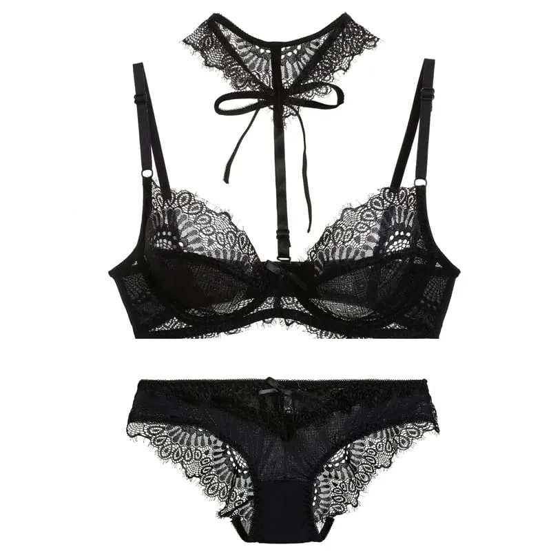 2024 Sexy Red White Purple Pink Black Beige Underwear Plus Size Lingerie 34/75 36/80 38/85 40/90 42/95 44/100 BCDE Cup Bra Sets — image 4