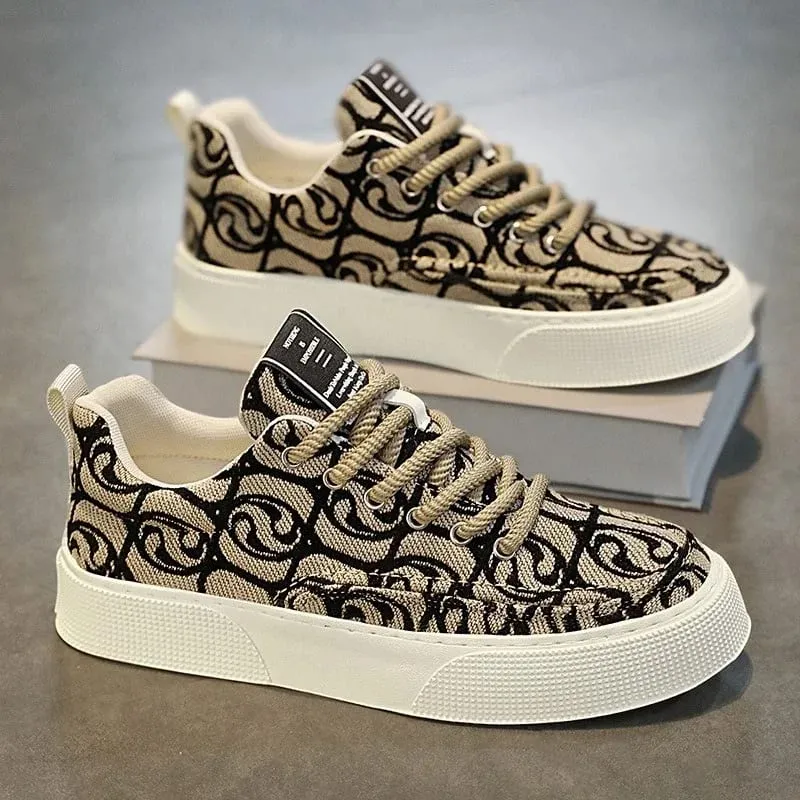 2026 Canvas Sneakers Men Fashion Spring Autumn Casual Men's Platform Lace Up Flats Shoes Non-slip Wear-resistant Sports Shoes — image 4