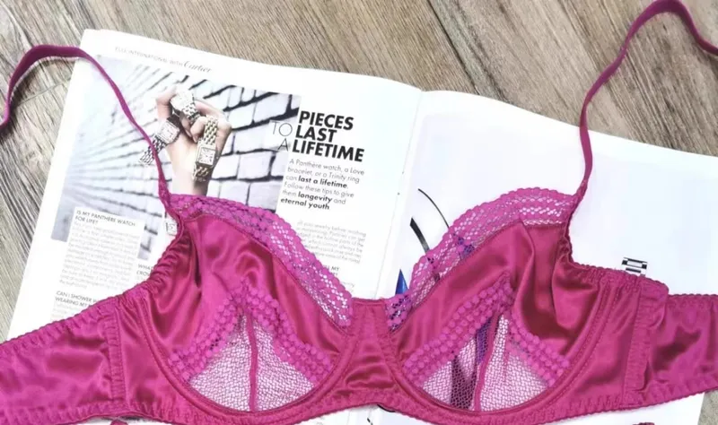 Parisian Lingerie Set | Chantilly Lace & Mesh Cutouts | EU 85B Support | Effortless French Slimming Underwire Sexy Bras — image 12