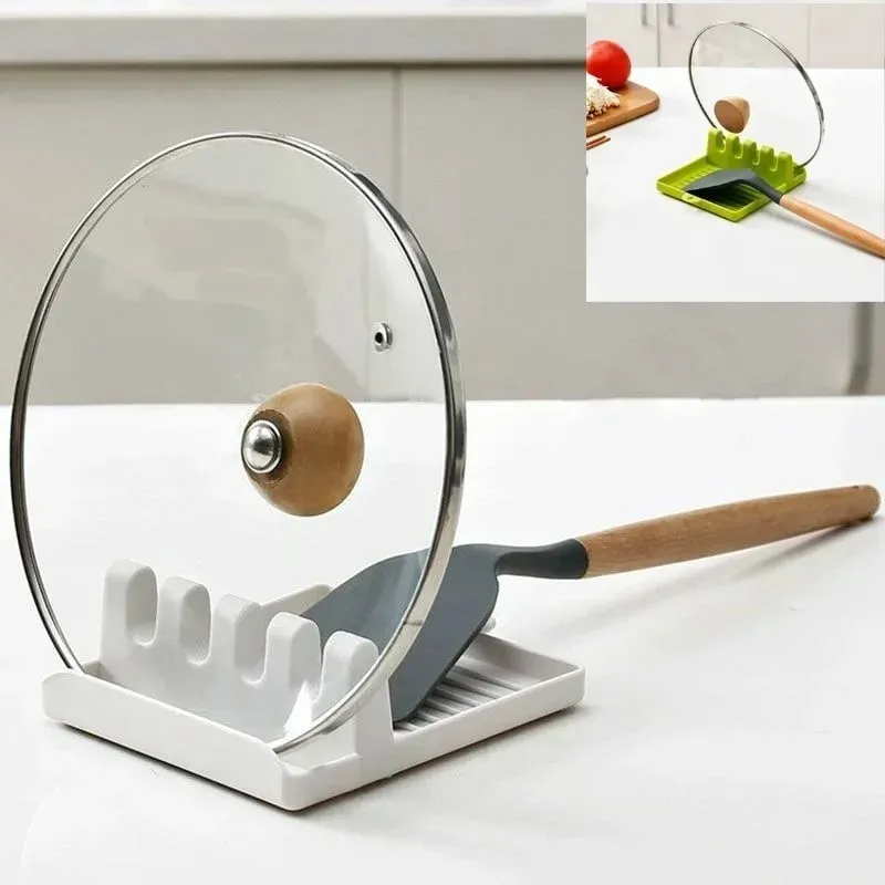 Pan Lid Holder Supports Spoons Pot Cover Rests Spatula Stand For Kitchen Convenience Utensils Tools Accessories Cooker Organizer — image 9