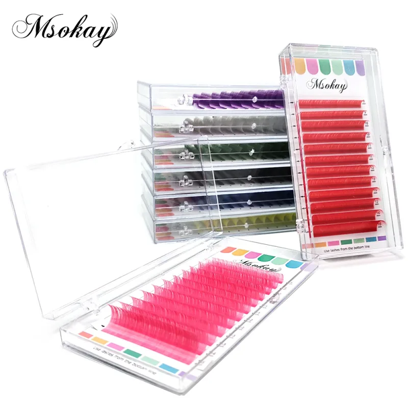 kekelala C/D/L/LU Colored Eyelash Extention 8-15 Mix Length False Colorful Individual Eye Lash Natural Grafted Lash Supplier — image 7