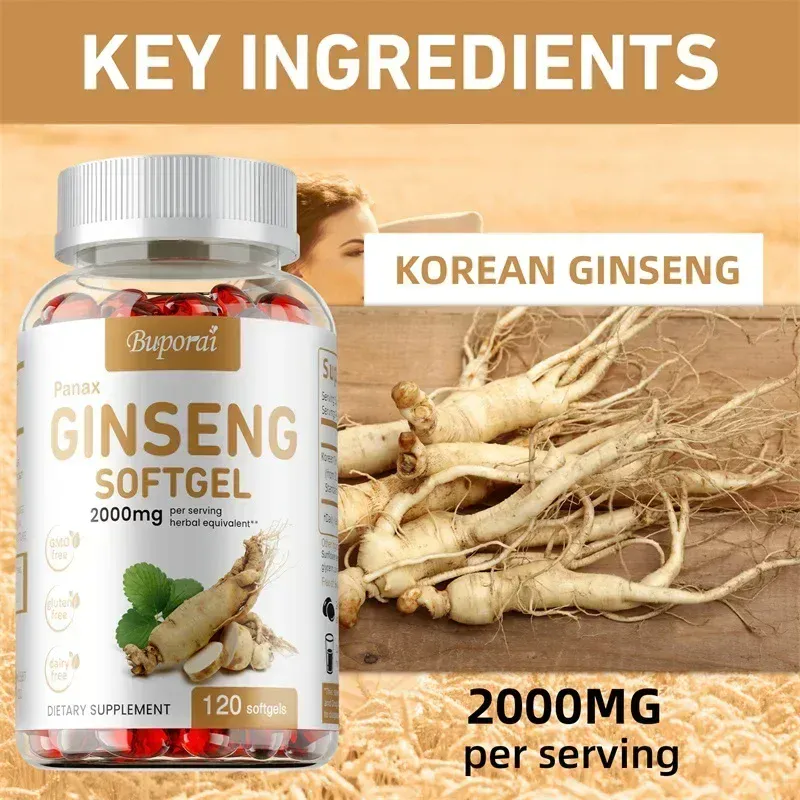 Red Panax Ginseng Capsules - for Immunity Energy Fatigue and Stress Relief and Mental Focus — image 3