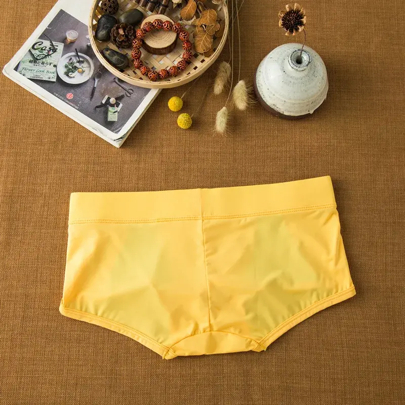 Men's flat-angle milk silk underwear comfortable and skin-friendly breathable silky smooth quick-drying low-rise boxers — image 10
