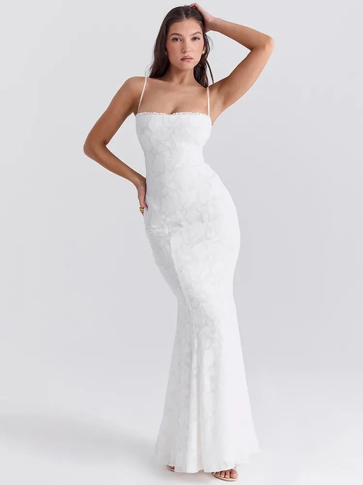 Articat-Women's Sexy Sleeveless Lace Patchwork Backless Bodycon Maxi Dress Elegant Party Club Evening Dress 2024 Summer