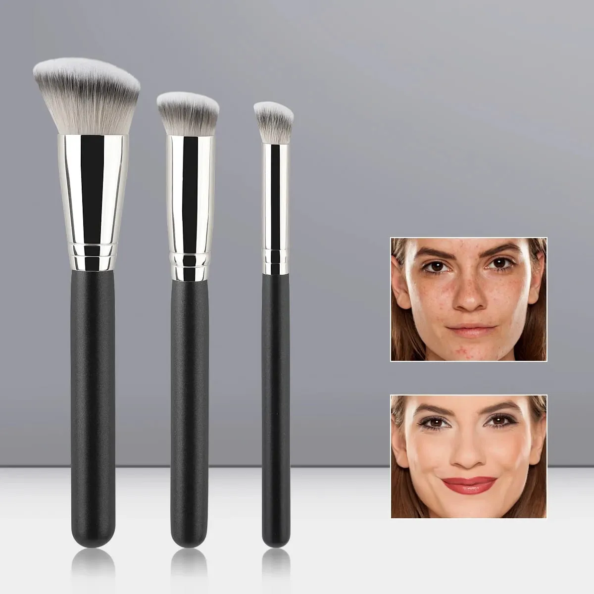 1/3 pcs Foundation Concealer Brush Premium Contour Blusher Brushes Flawless Under Eye Dense Face Makeup Brush For Blending — image 1