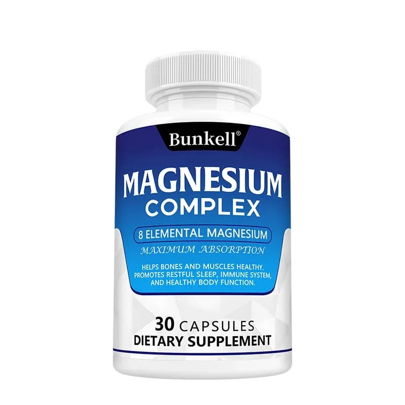 Complesso di magnesio 120 capsule - Integratore per la salute dei muscoli ossei e del cuore Supporto per il sonno Rilassamento muscolare Sollievo dallo stress e dall'ansia — image 8