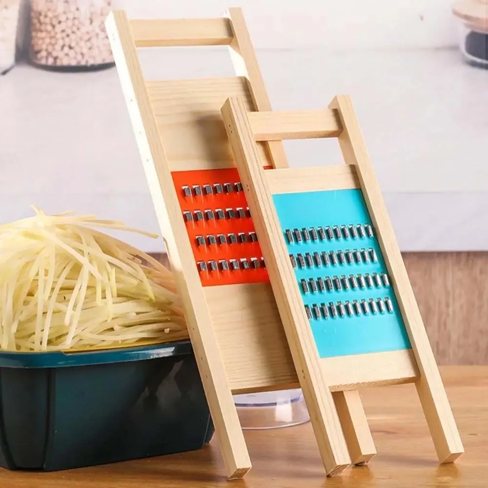 Wooden Multifunctional Vegetable Cutter Carrot Hand-held Food Grater Peeler Cheese Slicer Kitchen Tools Cucumber Potato Cutter — image 5