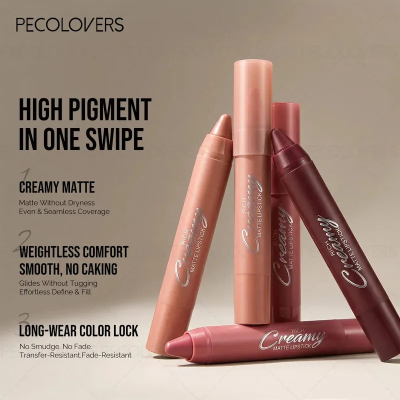 6PCS/Set Lip Makeup Set - Precise Lip Line and Full Color Moisturizing Semi-matte Suitable for Daily and Party Makeup — image 7