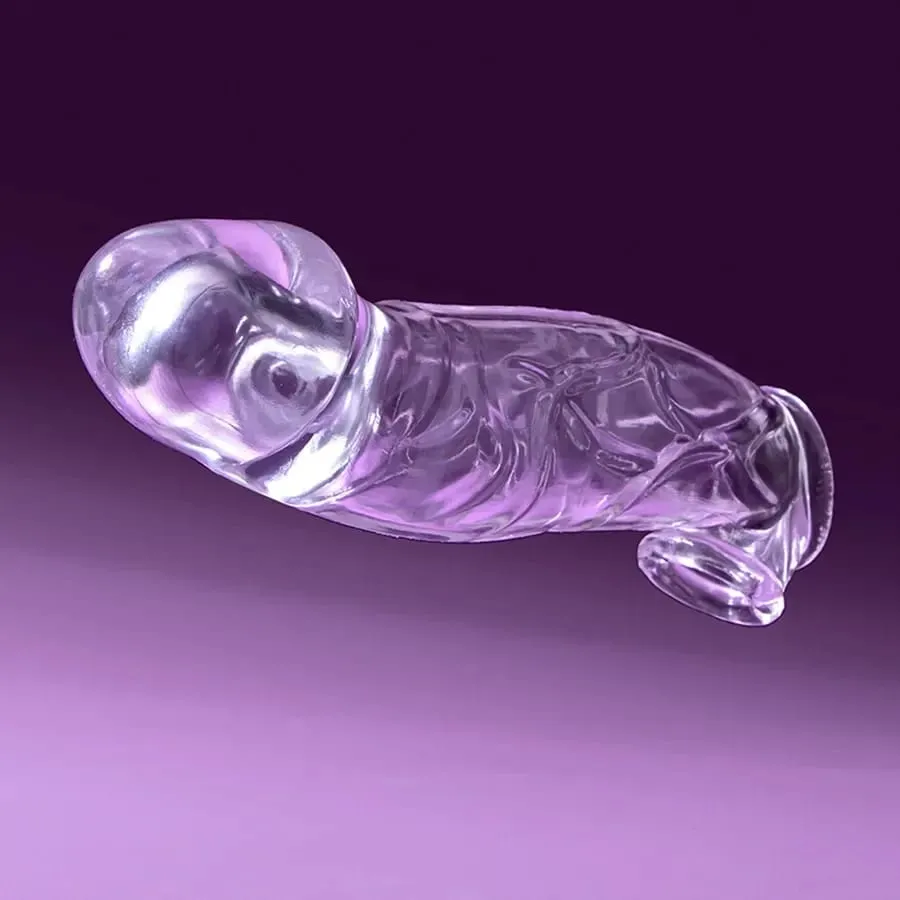 3 Size Reusable Penis Sleeve Soft Clear Cock Sleeve Penis Extender Adult Sex Toys for Men Women Durable Penis Enlarger Male
