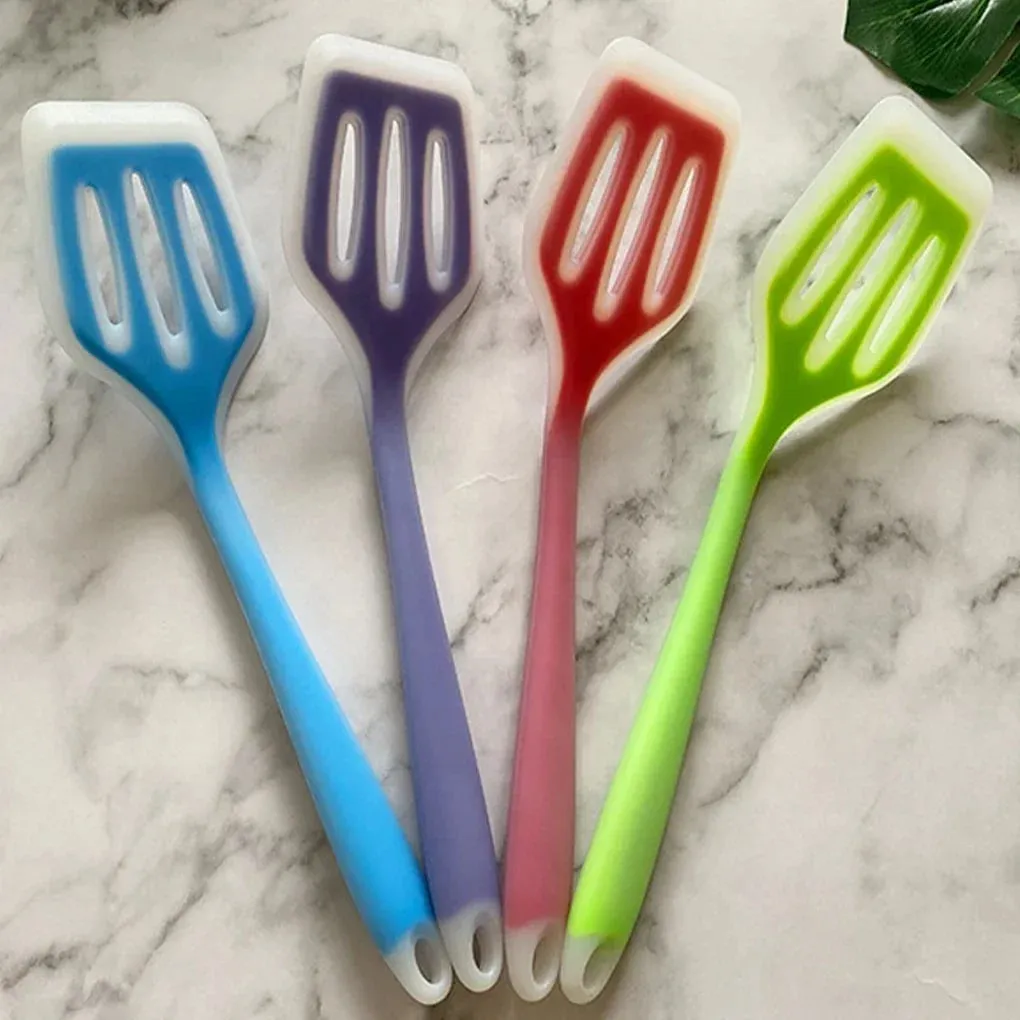 Color Silicone Kitchen Ware Non-stick Set Cooking Utensils Tools Egg Fish Frying Pan Scoop Fried Shovel Spatula Cooking Utensils — image 1