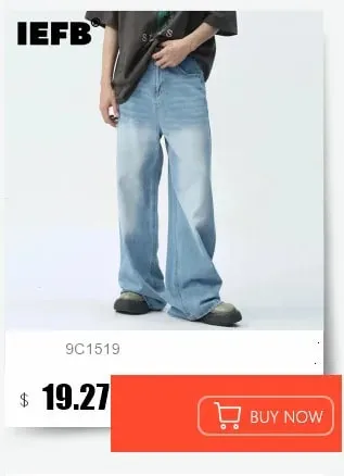 Summer Men's Denim Pants Old Blue Washed Male Jeans Straight Casual Menwear Loose Wide Leg Trousers New Fashion 9C354 — image 8