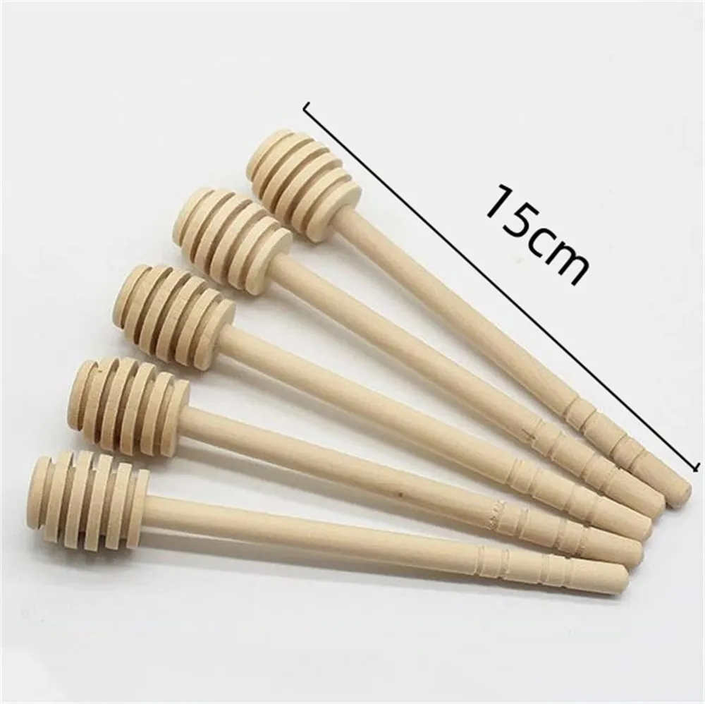100pcs Wood Honey Dipper Stick Server for Honey Jar Dispense Drizzle Honey — image 10