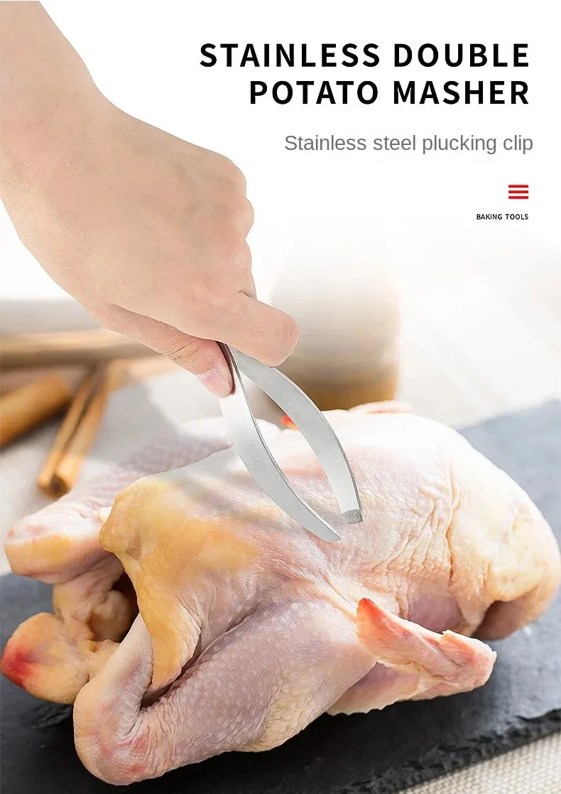 Stainless Steel Fish Bone Clip Kitchen Pig Feather Chicken Feather Duck Feather Tweezers Hair Plucker Seafood Bone Peeling Tool — image 6