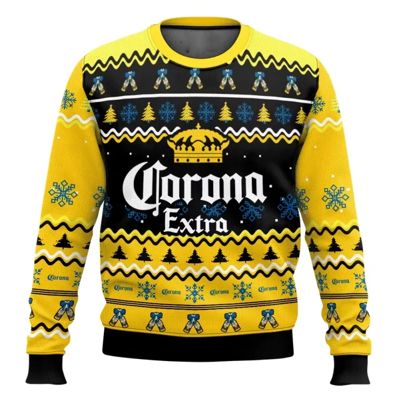Suéter feio de cerveja Corona Natal cerveja feliz bebendo présente de Natal masculino et feminino grande taille suéter élégant — image 9