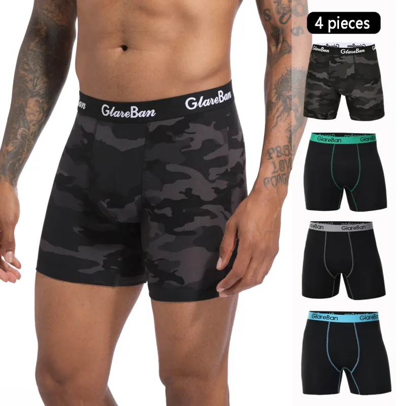 4pcs Set Mid-Long Boxer Shorts Men's Underwear Male Underpants for Men Homme Boxershorts Slips Soft Panties Brand Sexy — image 8
