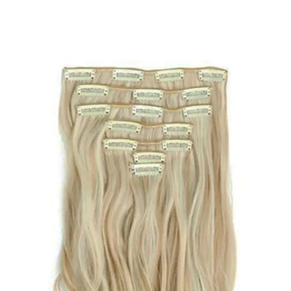 Soowee Synthetic Hair Curly Brown Blonde Clip In Grey Hair Extensions Hairpiece Fake Hair Piece for Women — image 7