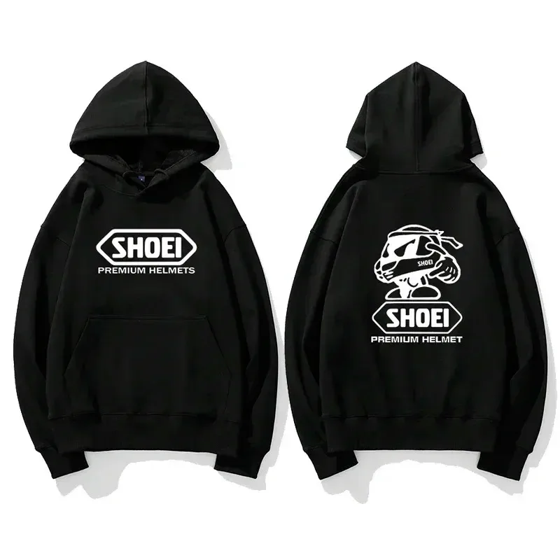Motorcycle Helmet Theme Graphic Hoodie Unisex Front Back Double Print Biker Drawstring Hooded Sweatshirt Casual Pullover Top