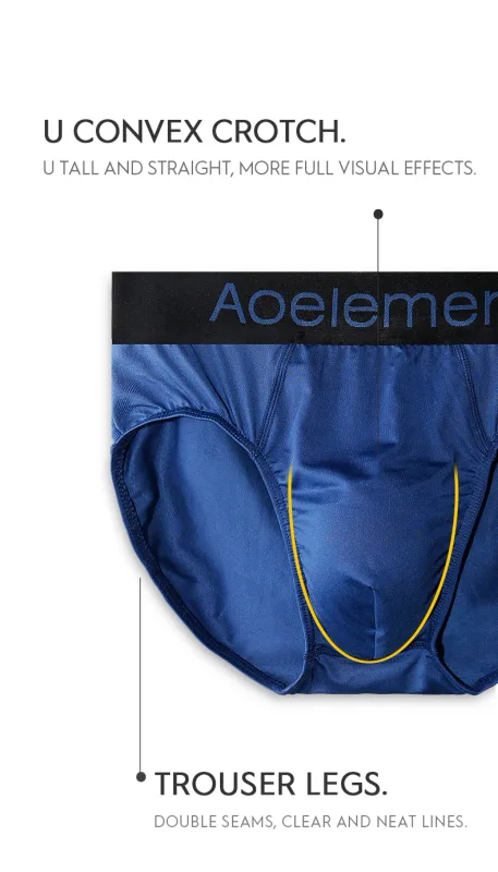 Men's underwear triangle shorts ice silk fashion breathable sexy thin U convex bottom pants youth low waist triangle shorts head