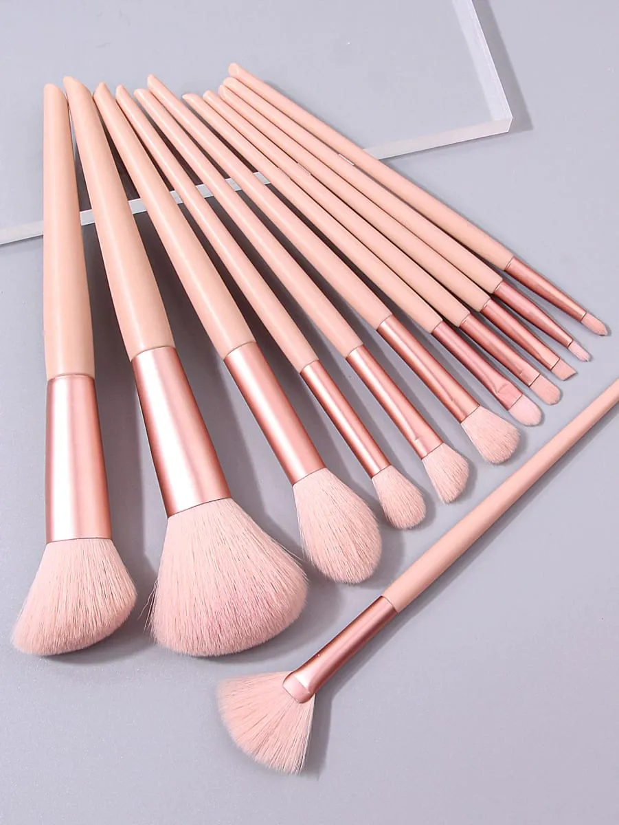 12Pcs Pink Makeup Brush Set Make Up Concealer Blush Powder Brushes Eye Shadow Highlighter Foundation Brush Cosmetic Beauty Tools — image 5