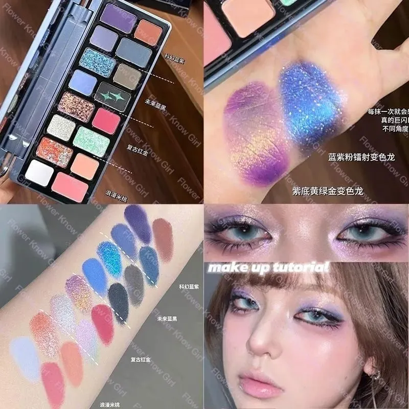 16-Color Eyeshadow Palette Matte Shimmer & Satin Finishes Natural Daily Wear Multi-Color Face Palette Lip Gloss Set — image 4