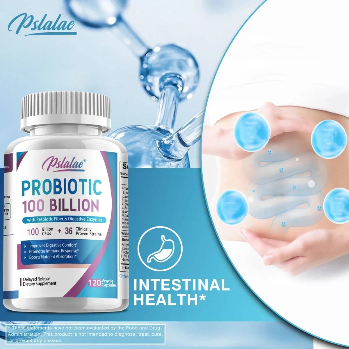 Probiotics 100 Billion - Help with Intestinal Health Nutrient Digestion Weight Management Bloating Relief Calorie Control — image 4