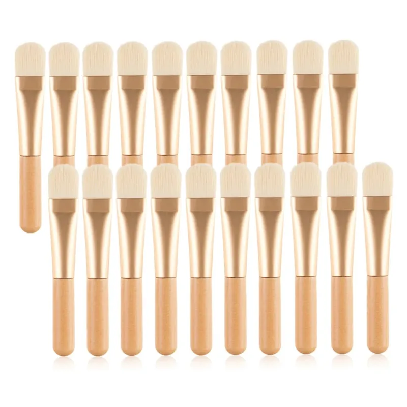 10/20/50Pcs Facial Mask Brush Fan Shaped Soft Face Professional Makeup Brushes Wooden Handle Portable Skin Care Cosmetics Tool — image 8