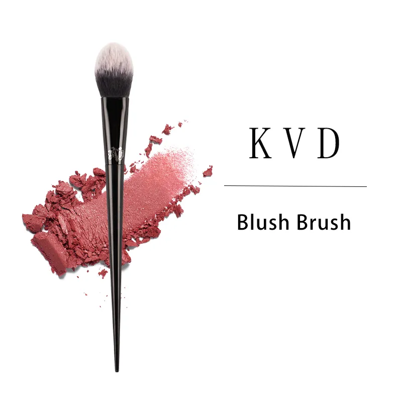 KVD Makeup Brush 25 Blush Brush Soft Fiber Hair Elegant Black Handle Brand Makeup Brushes for Woman — image 1