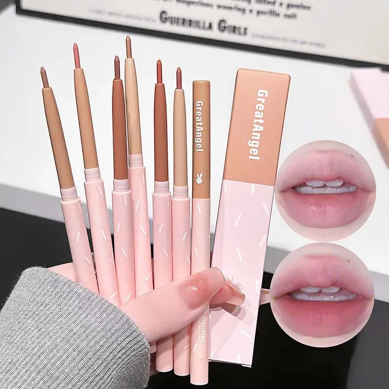 Korean Lip Liner Waterproof Matte Lip Liner Pencil Non-stick Cup Smooth Lip Contour Pen Nude Pink Brown Lip Makeup For Women — image 3