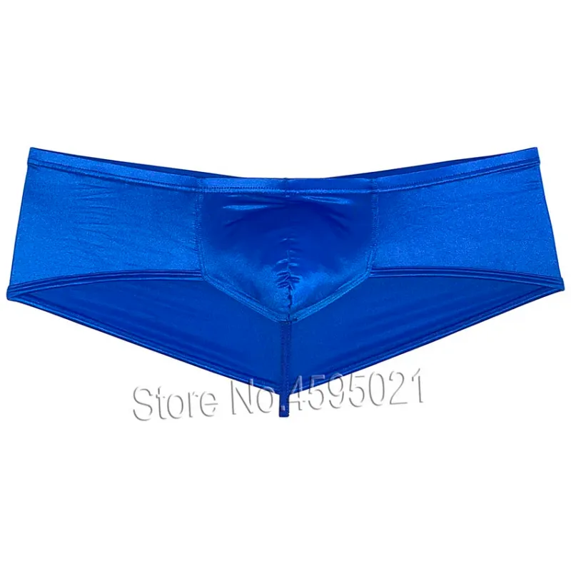 Sous-vêtements soyeux pour hommes, slip tanga coquin, brillant, aspect mouillé, slip de Bikini, solide, brillant, taille basse, slip de plage, sous-vêtement — image 4