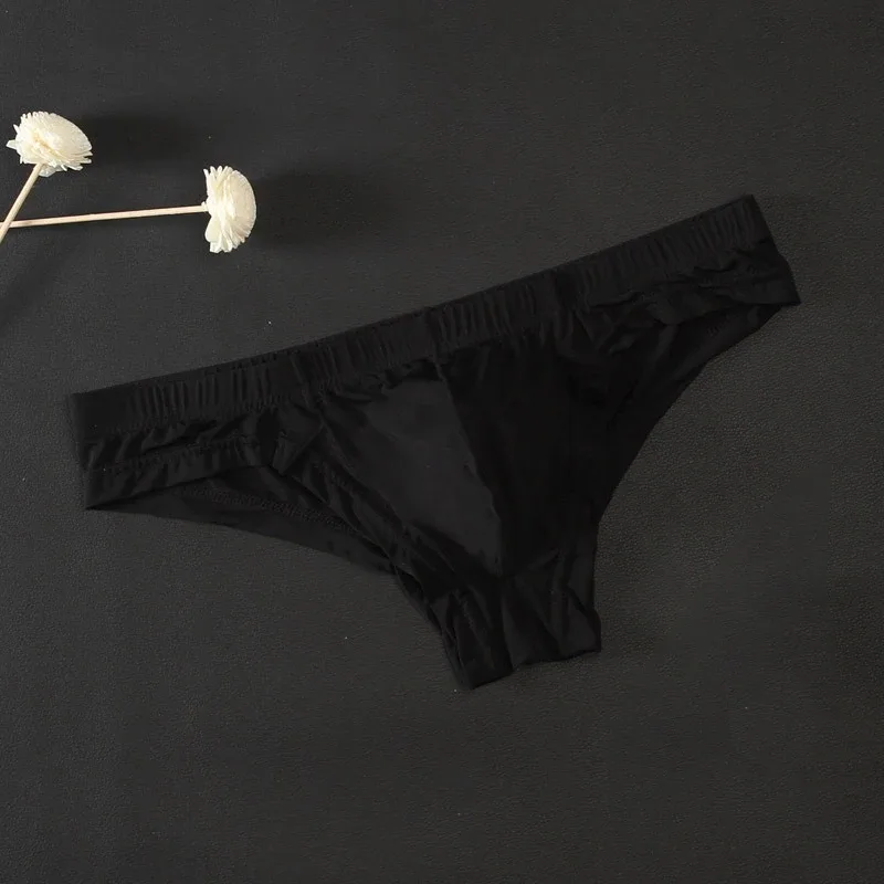 Men's Sexy Transparent Low-Waist Briefs Breathable Bulge Pouch Underpants Brief Underwear Man Panties 1pc