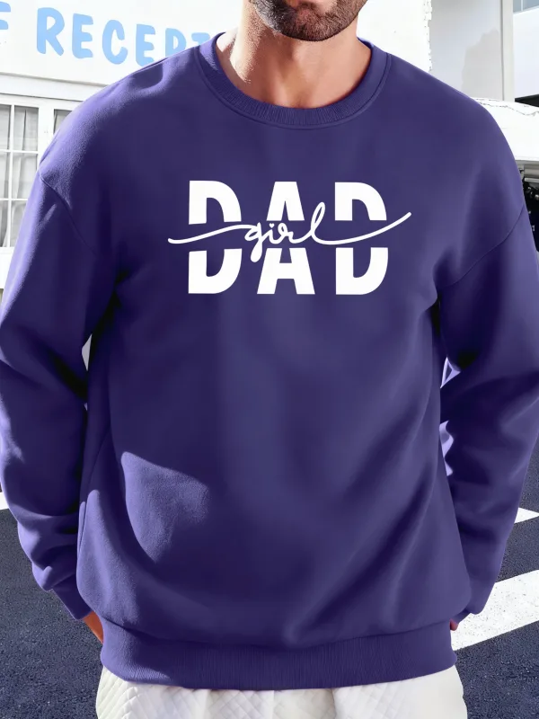 Papà Ragazza Lettera Creatività Stampa Pullover Uomo Autunno Felpe calde Felpe con cappuccio in pile oversize Morbido Casual Streetwear Uomo