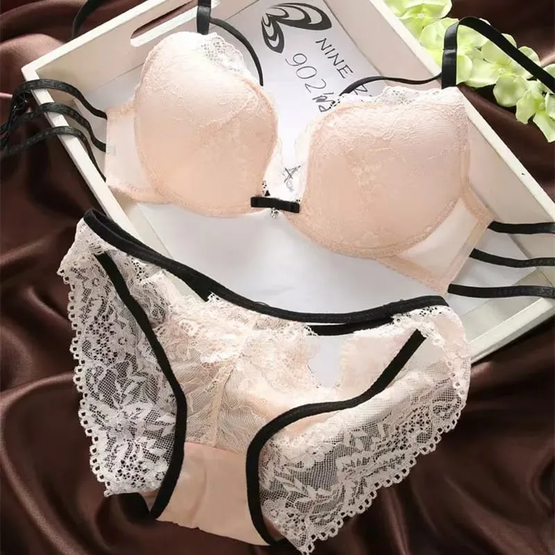 Sexy Lace Lingerie Women's Backless Thickened Bra Small Breasts Gathering Upper Support Push Up Bra — image 1