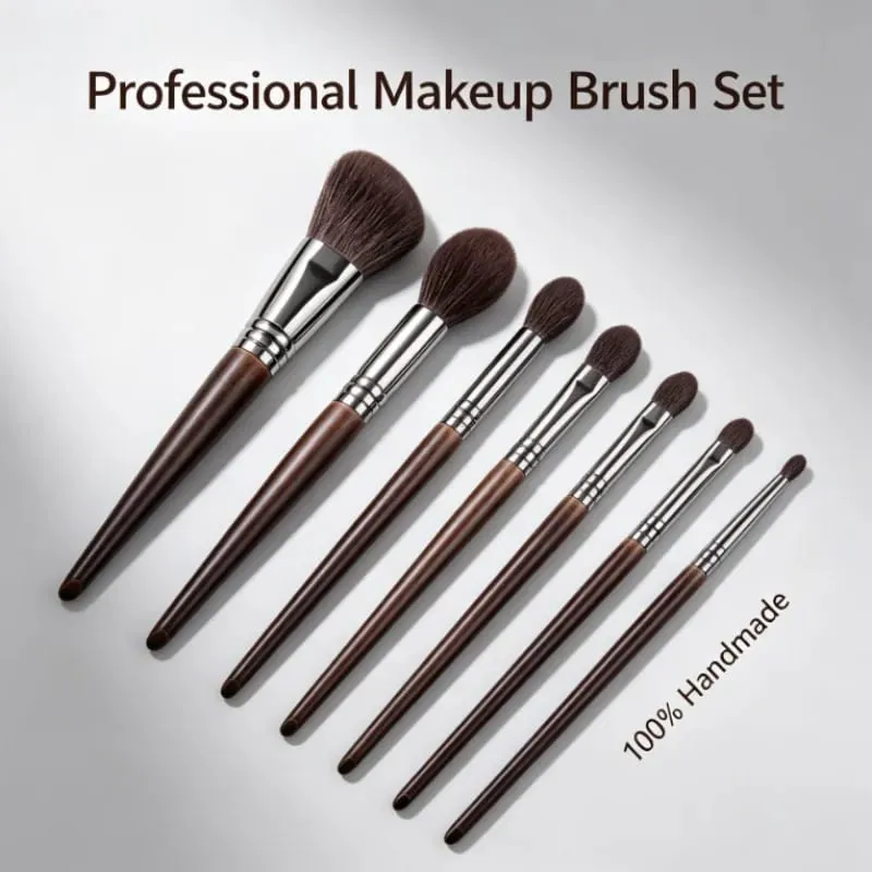 Makeup Brush Set Natural Goat Hair Professional Makeup Kit Blending Shader Smudging Cosmetic Brushes — image 4