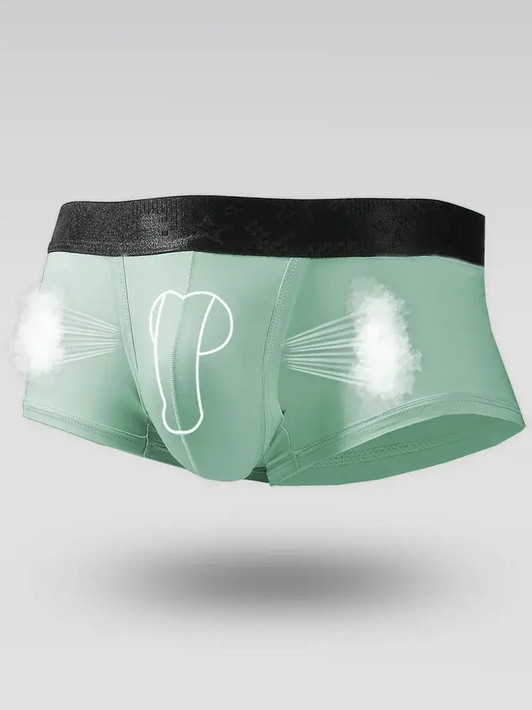 Spermatic underpants Men's ice silk summer thin boys' scrotal buttonstock split varicose boxer shorts — image 2